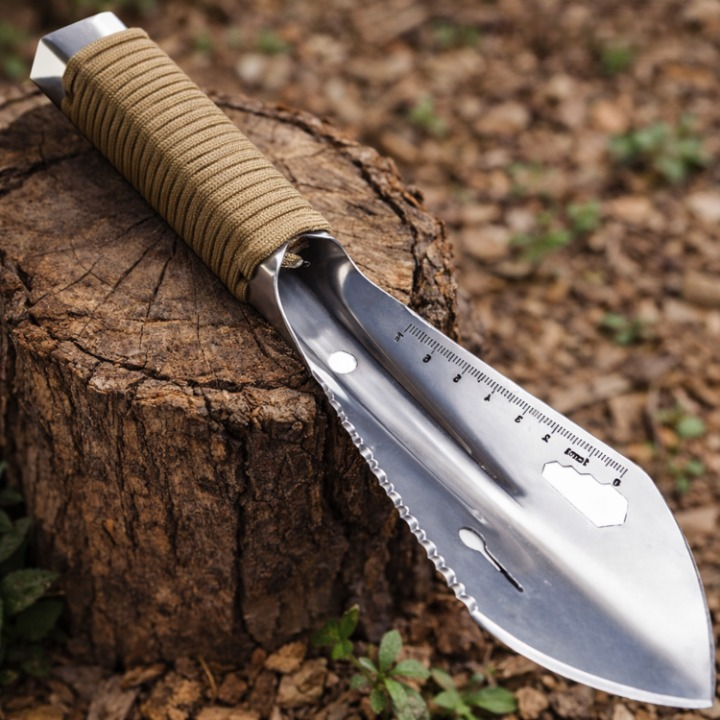 Multifunction Garden Shovel | Hardened Steel, Serrated Edge, Compact