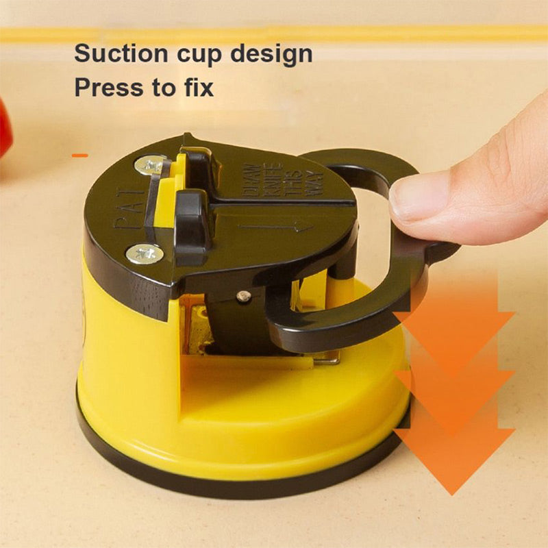 Suction Cup Knife Sharpener | 35 Strokes, Holds 20kg, Fits Drawers