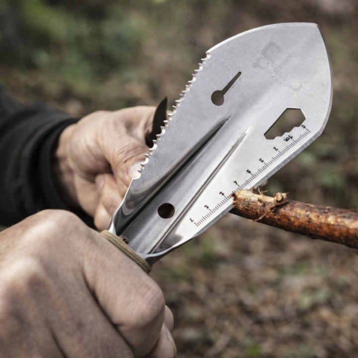 Multifunction Garden Shovel | Hardened Steel, Serrated Edge, Compact