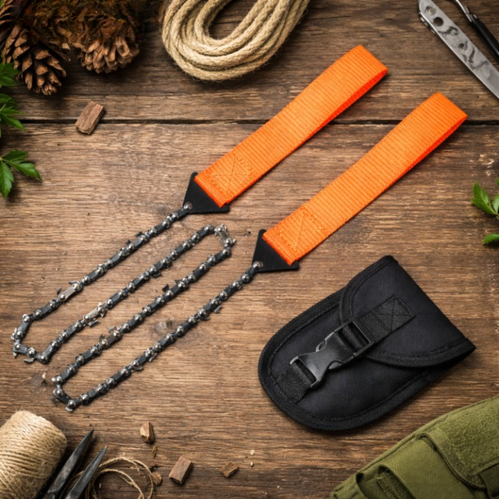Foldable Camping Saw with Fire Starter | 65Mn Steel Blade