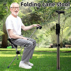 2-in-1 Walking Stick with Seat | Foldable Stainless Steel Cane