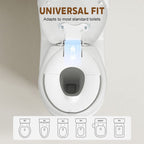 Toilet seat with 'Universal Fit' text on a beige background