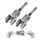 Set of plumbing connectors on a white background