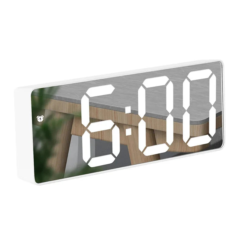 Mirror Alarm Clock with LED Display | Shows Time & Temperature