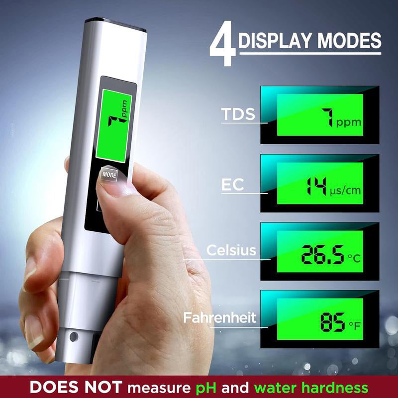 4-in-1 Digital Water Tester | Titanium Probe, TDS, EC, PPM, Temp