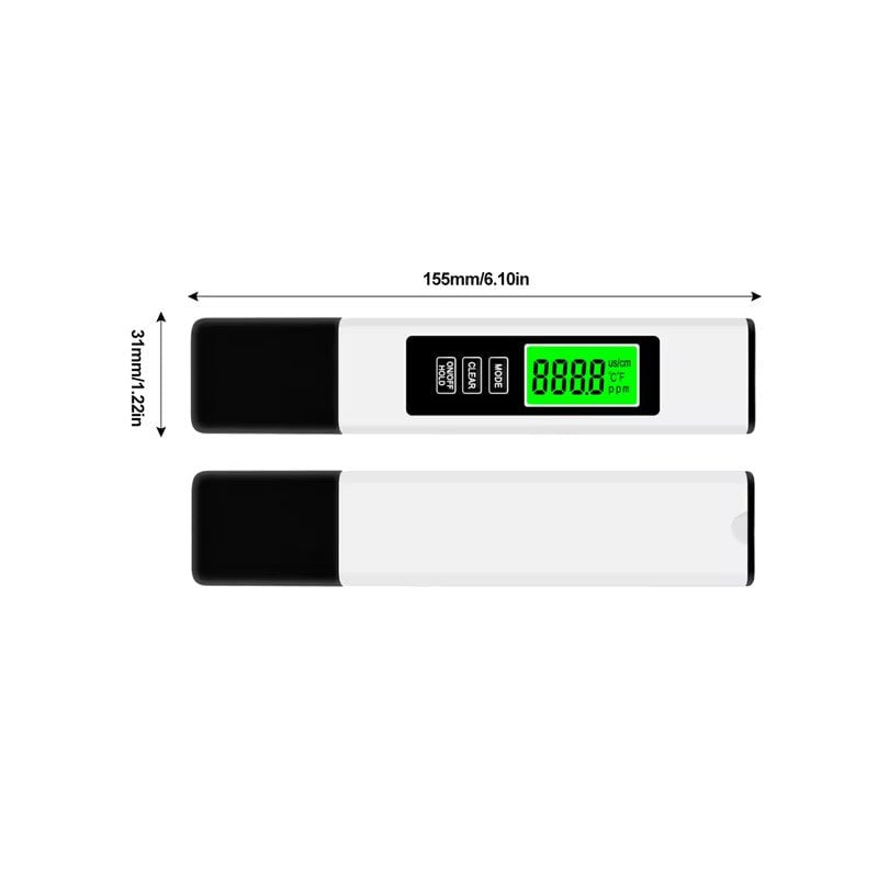 Digital scale with a green display on a white background