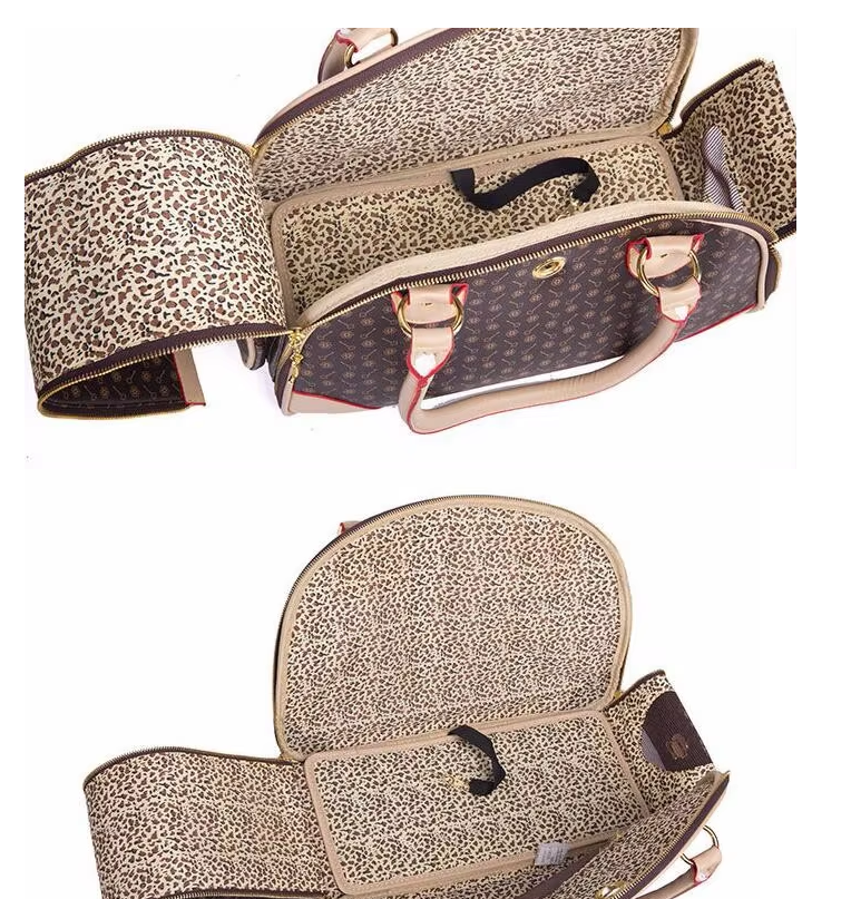 Leopard print baby seat cover with straps on a white background