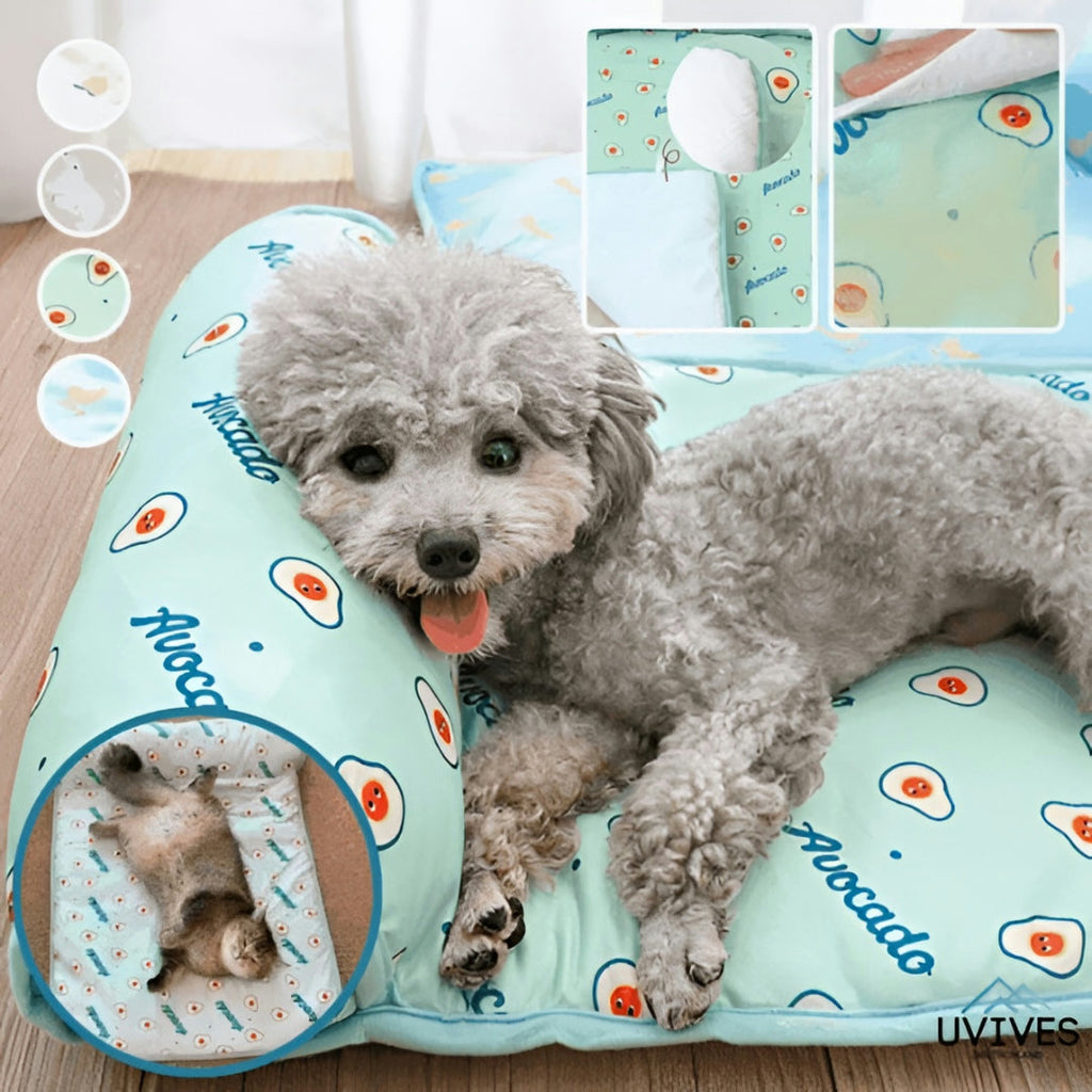 Self-Cooling Pet Mat | No Electricity, Silk-Ice Fibre, 5 Fun Designs