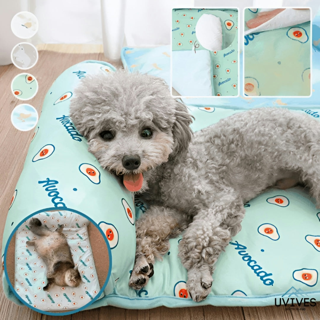Self-Cooling Pet Mat | No Electricity, Silk-Ice Fibre, 5 Fun Designs