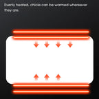 Heated pad with red heating elements on a black background