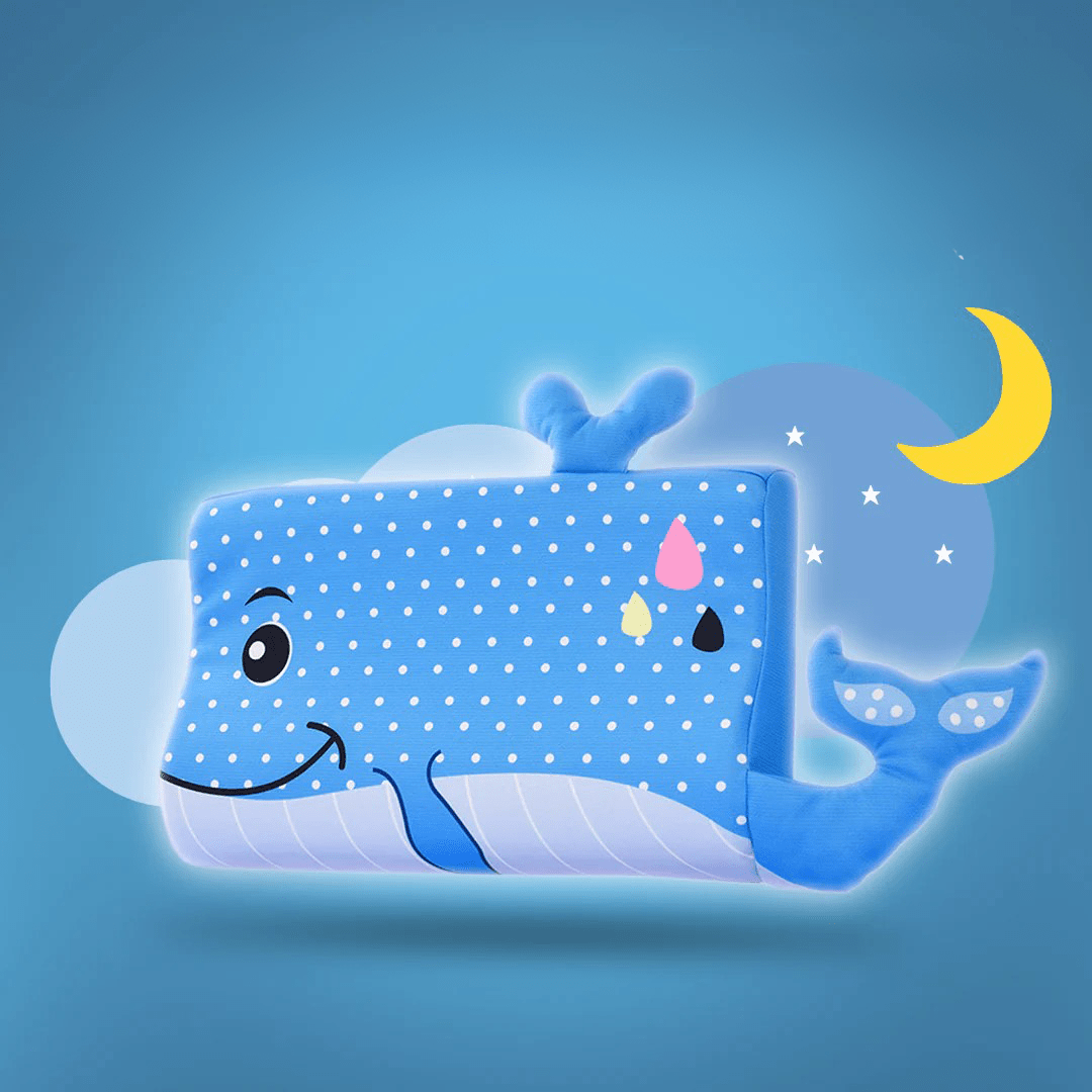 Whale-shaped night light with a blue background
