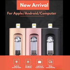 Three electronic devices in metallic casings with 'New Arrival' text above on a black and orange background.