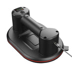 Black vacuum cleaner attachment with digital display on a white background