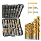99-piece drill bit set with open case and individual bits displayed.