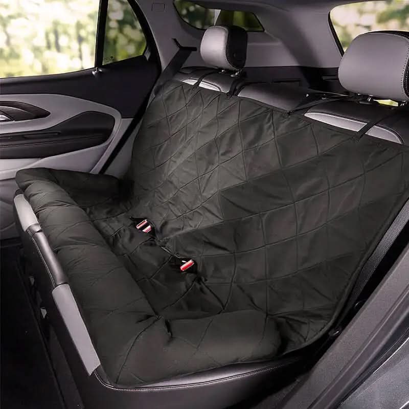 Car seat cover on a car seat with a quilted design
