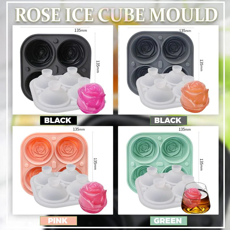 Rose Silicone Ice Tray | 3D Ice Cubes for Cocktails