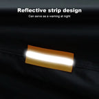 Reflective strip design on a black background with text indicating its use as a warning at night.