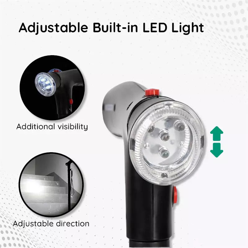 Adjustable built-in LED light with directional control on a white background