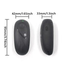 Black electronic device with measurements on a white background