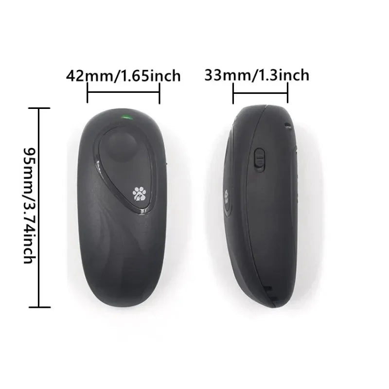 Black electronic device with measurements on a white background