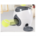 Pet toy or device with a gray and white design on a light background