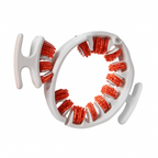 White and red dental cleaning device on a white background