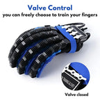Glove with valve control mechanism on a white background