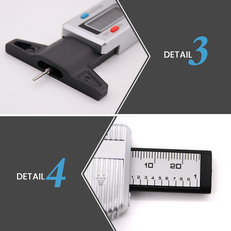 Digital Tyre Tread Depth Gauge | LCD Display, 0.01mm Accuracy