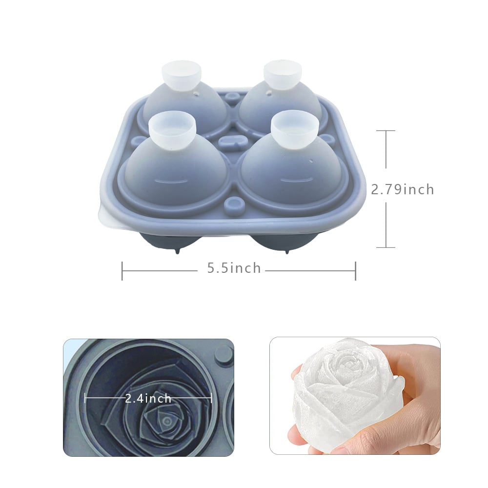 Rose Silicone Ice Tray | 3D Ice Cubes for Cocktails