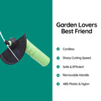 Gardening tool with text highlighting features on a green and white background
